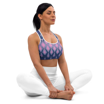 Floral Fusion Padded Sports Bra - Stylish & Comfy at Design Dose