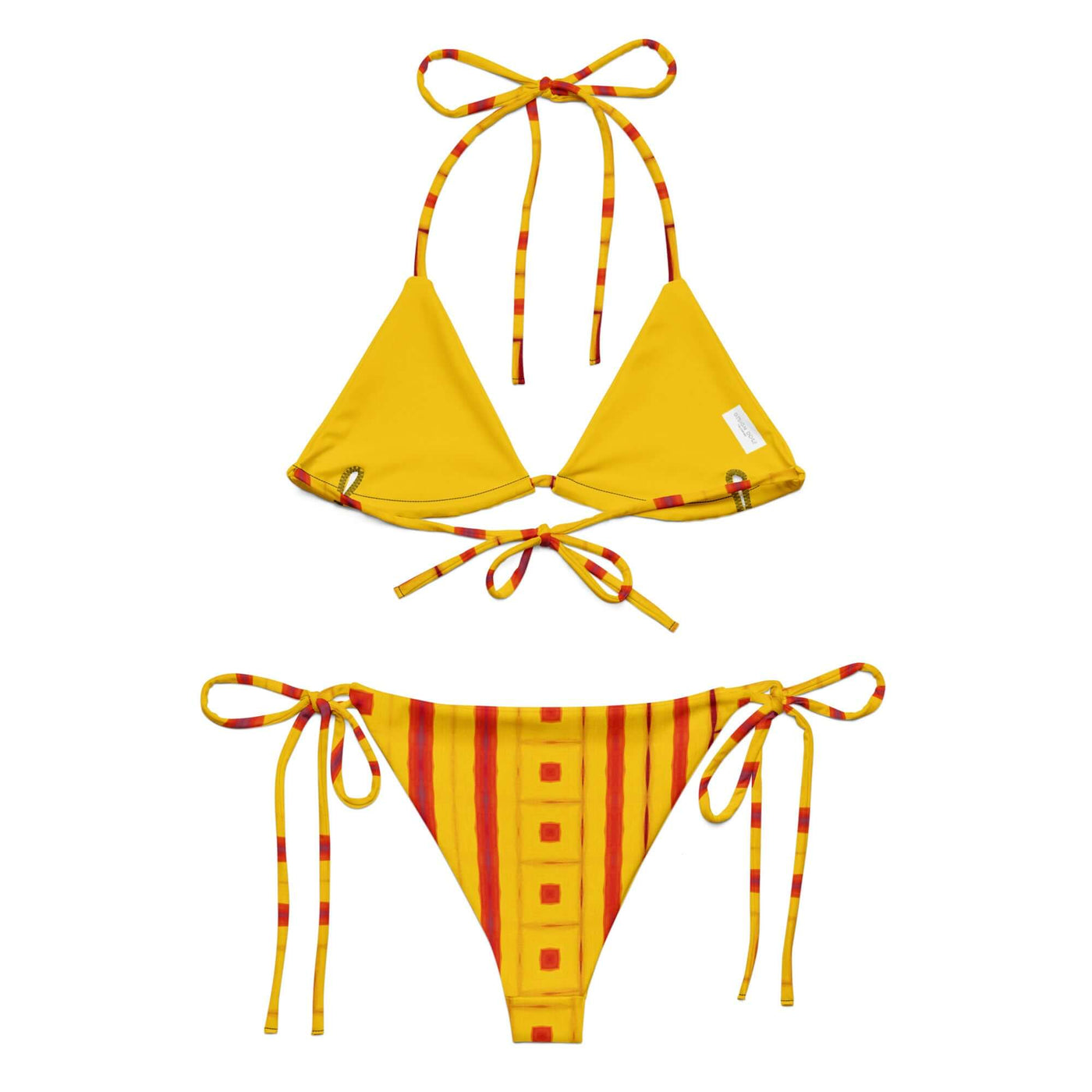 Stylish Sunrise Grid Recycled String Bikini at Design Dose