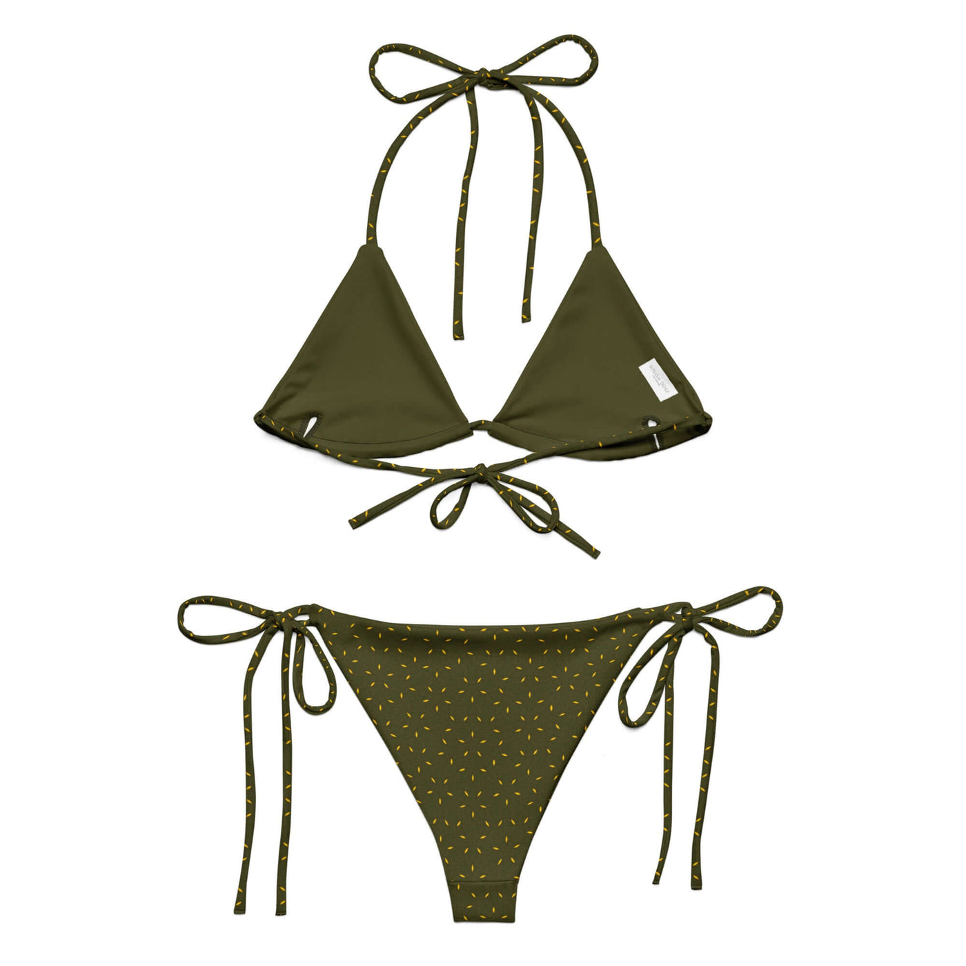 Olive Elegance Recycled String Bikini | Stylish & Soft at Design Dose