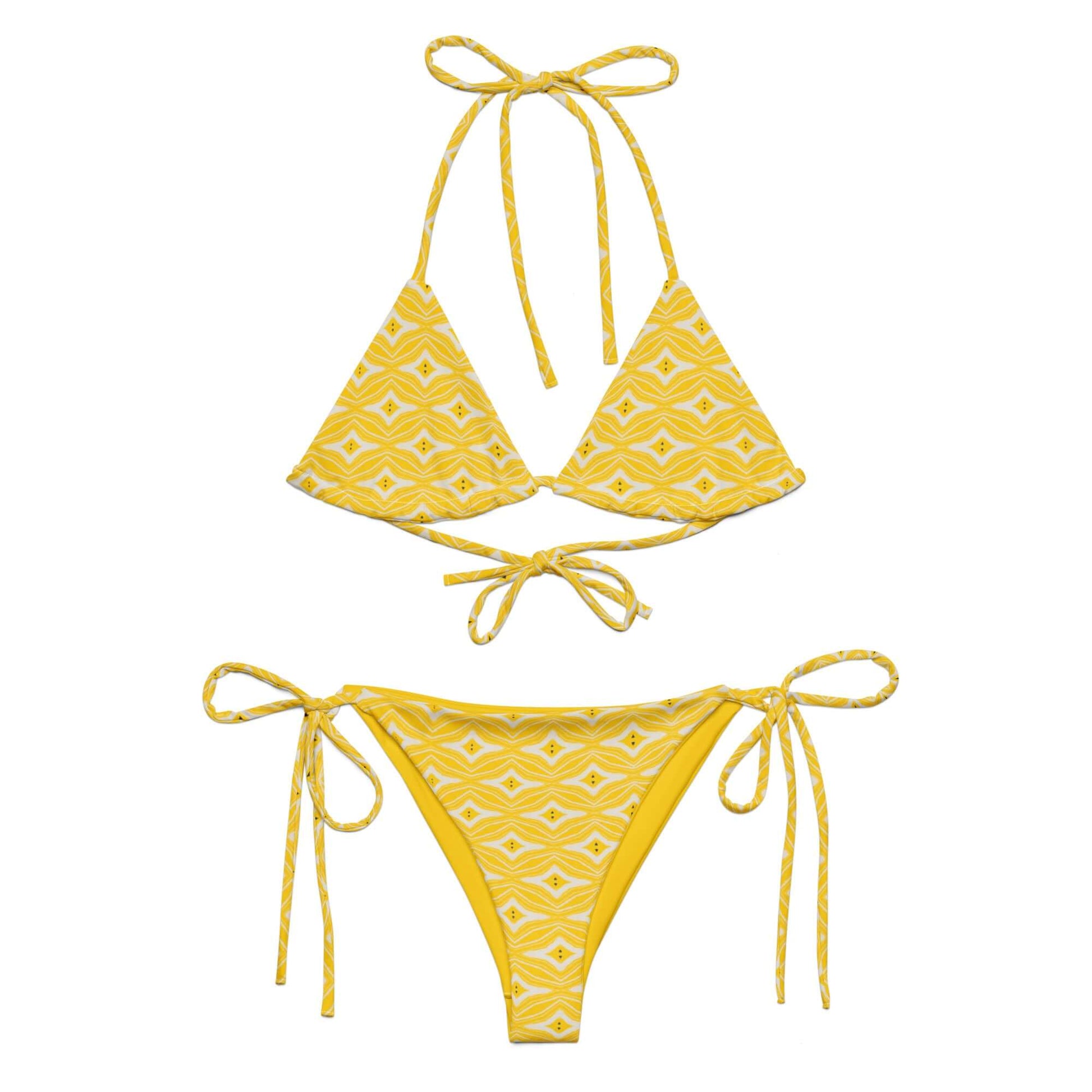 Stylish Citrus Chic String Bikini - Trendy & Sustainable at Design Dose