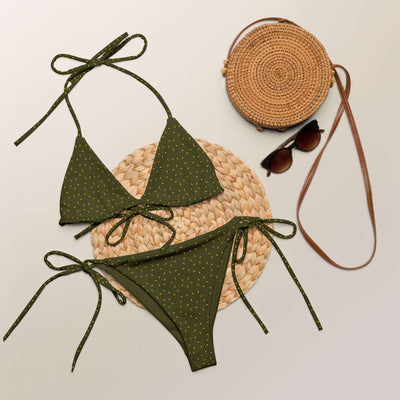 Olive Elegance Recycled String Bikini | Stylish & Soft at Design Dose