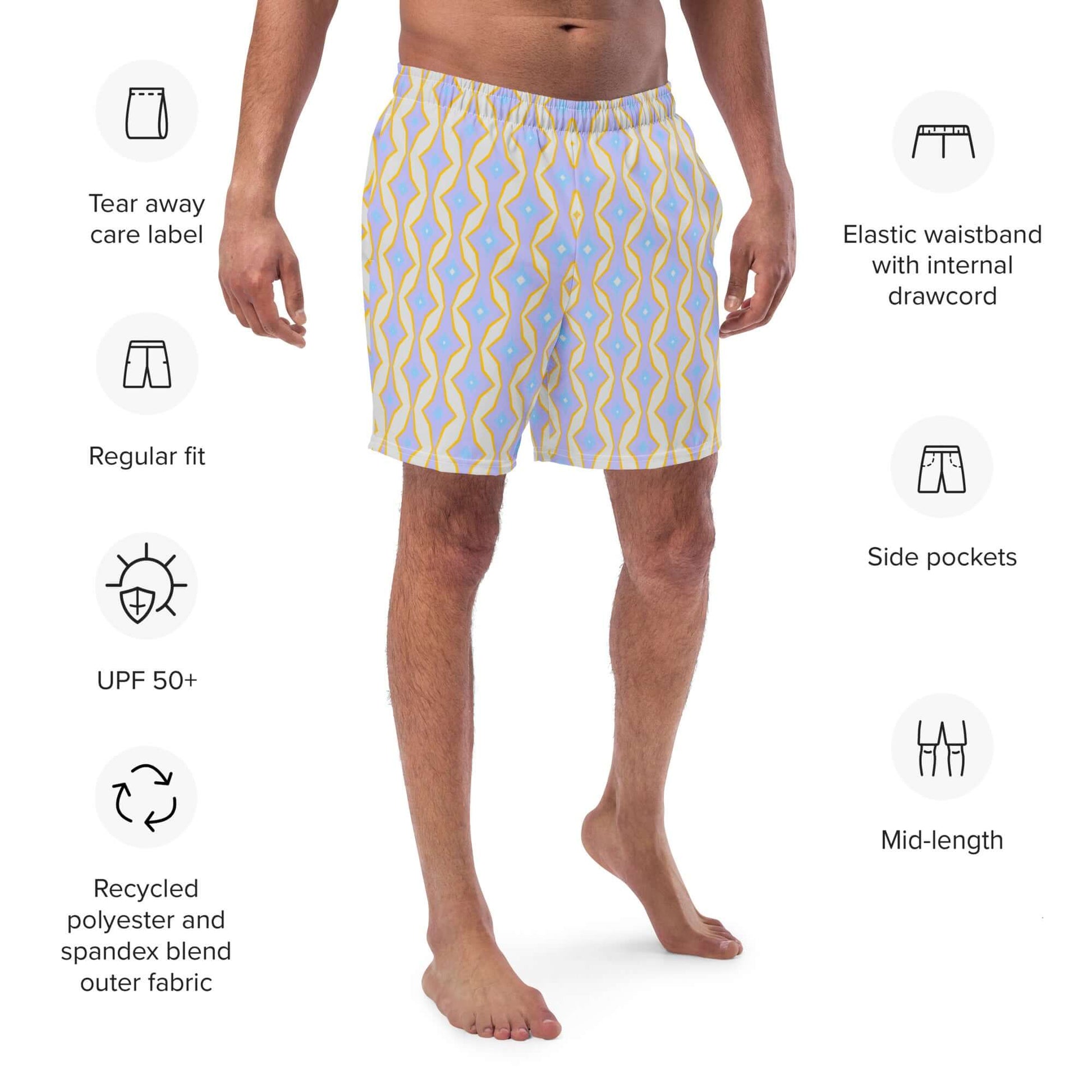 Pastel Paradise Recycled Swim Trunks at Design Dose