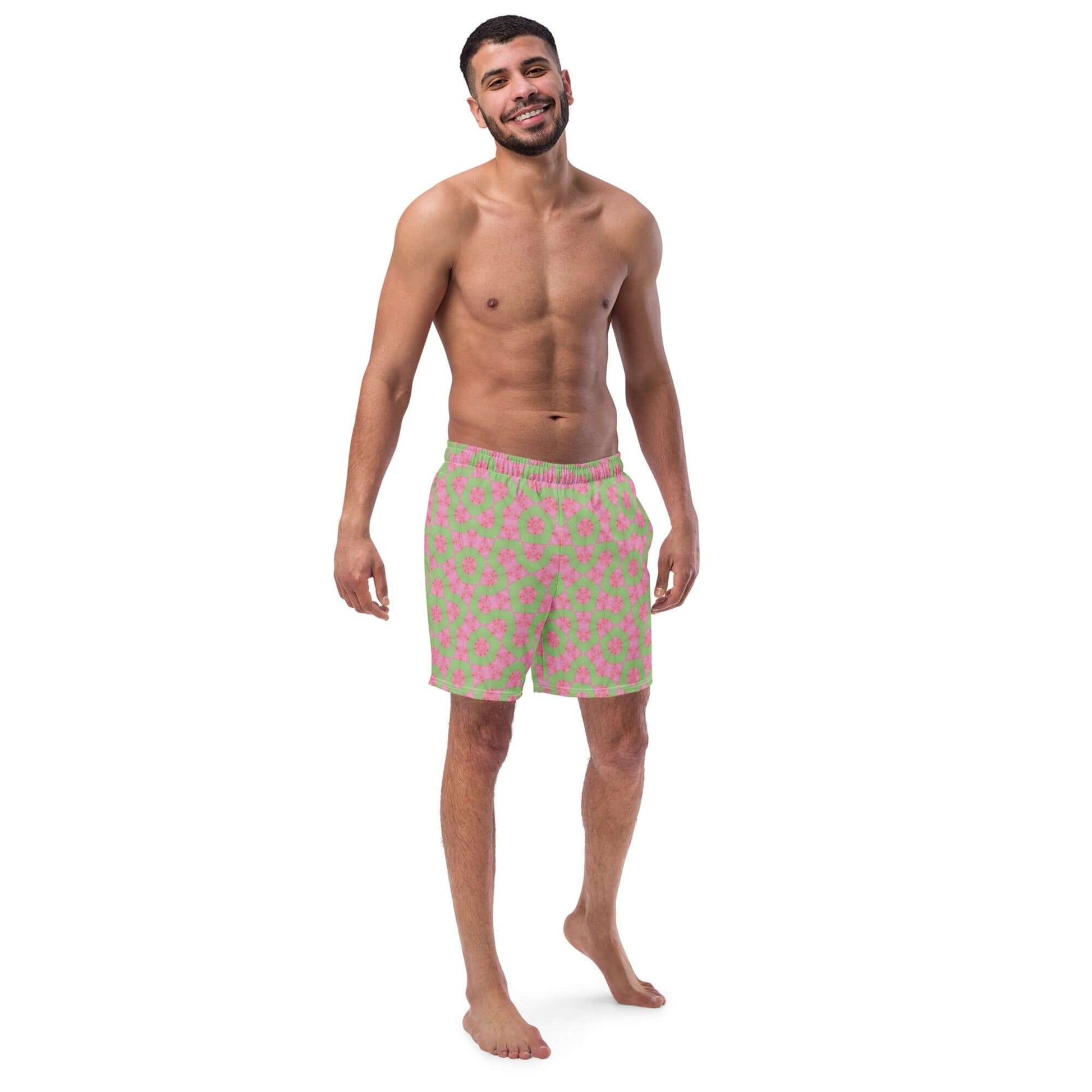 Flamingo Breeze Stylish Recycled Swim Trunks at Design Dose