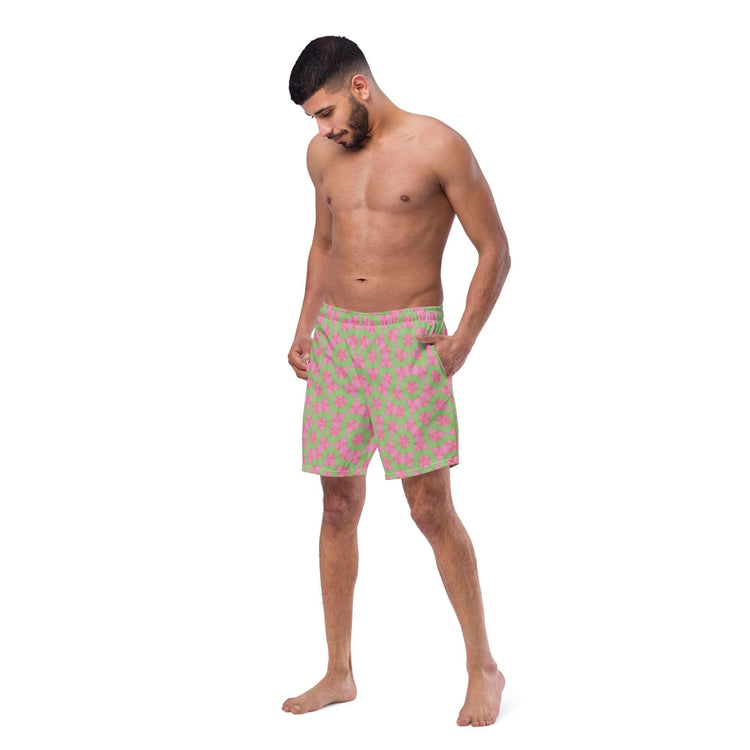 Flamingo Breeze Stylish Recycled Swim Trunks at Design Dose