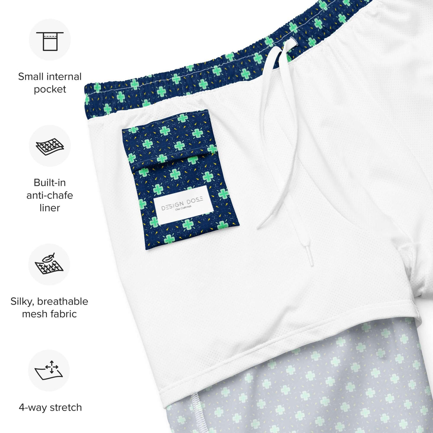 Clover Fields Recycled Swim Trunks | Stylish & Quick-Drying at Design Dose