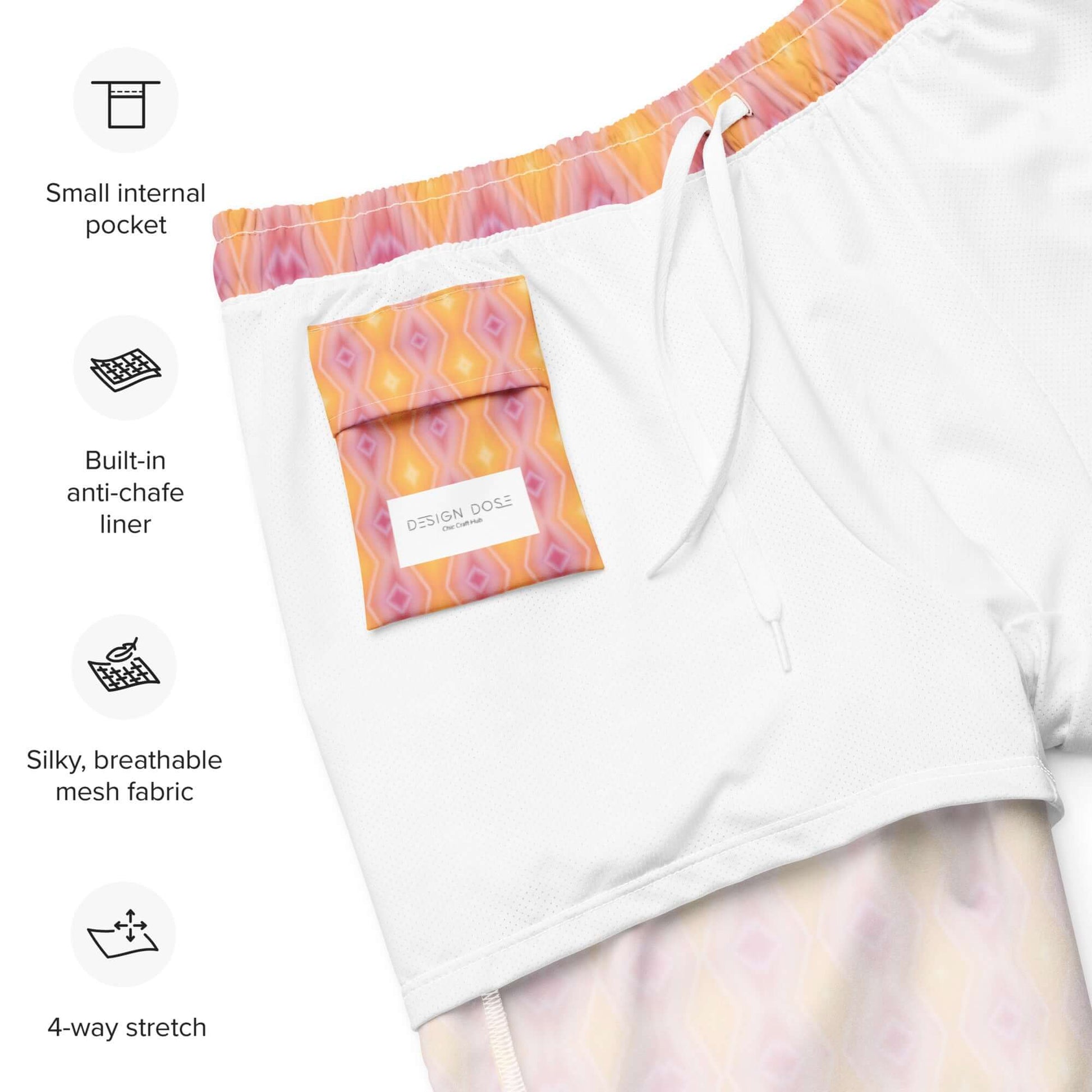 Pink Lemonade Recycled Swim Trunks - Quick Drying & Stylish at Design Dose