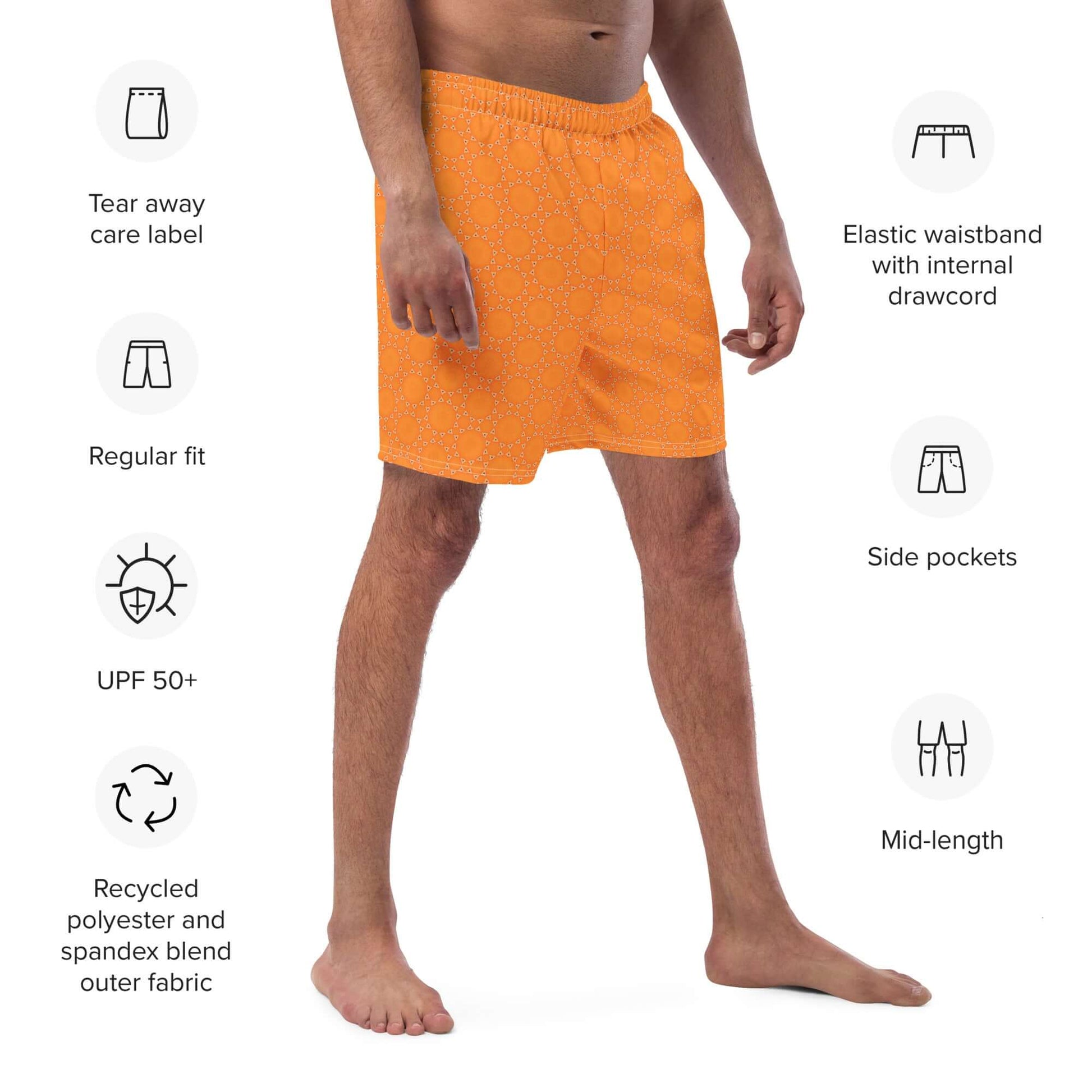 Sunburst Glam Recycled Swim Trunks at Design Dose