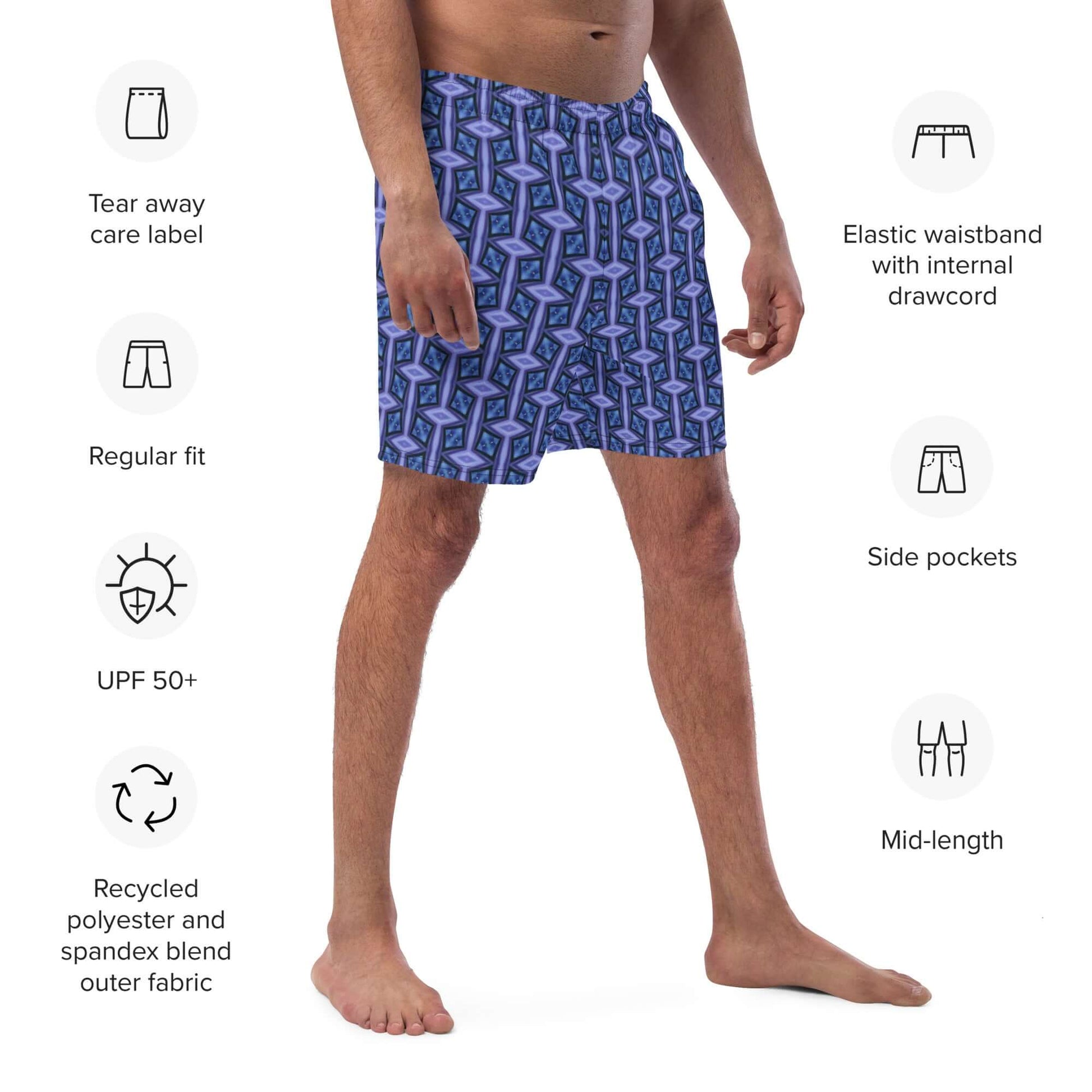 Serene Symmetry Recycled Swim Trunks | Stylish and Comfy at Design Dose