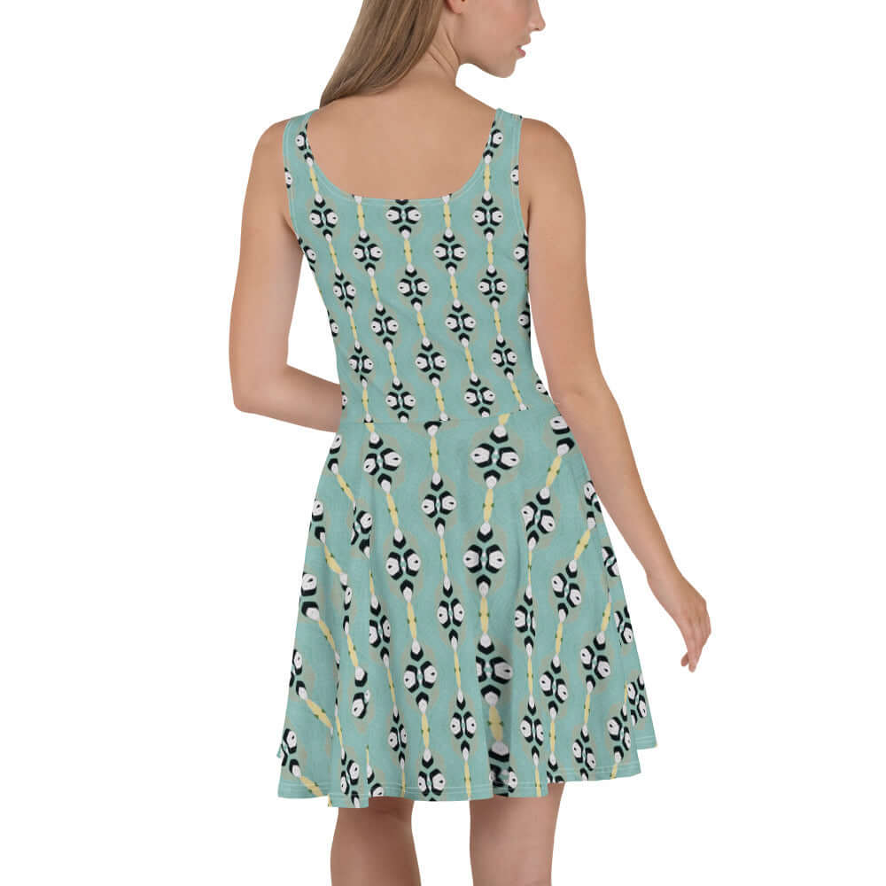 Blossom Twirl Skater Dress - Flared Design, Stylish Print at Design Dose