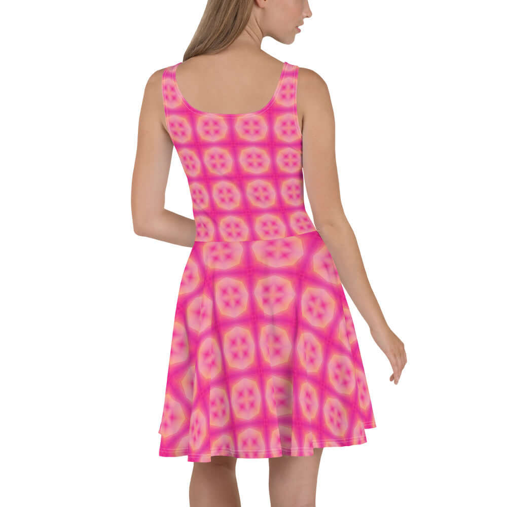 Rock the Party in Pink Pop Skater Dress! at Design Dose