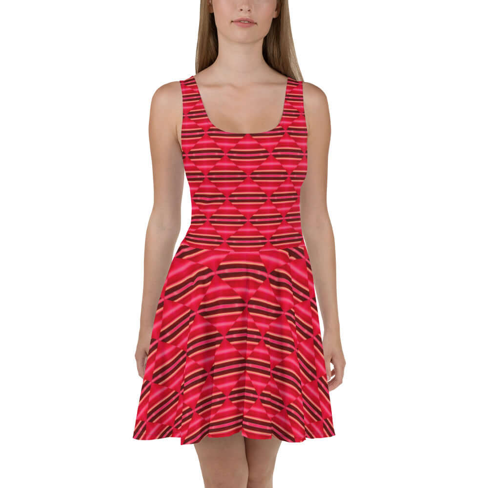 Ruby Cascade Skater Dress - Stylish & Comfortable at Design Dose