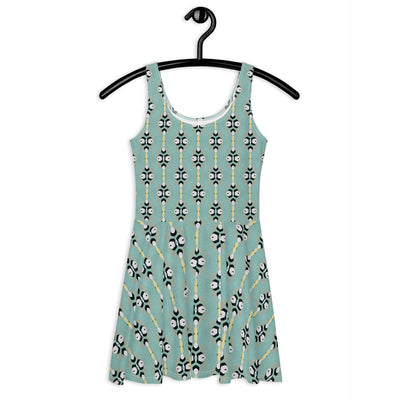 Blossom Twirl Skater Dress - Flared Design, Stylish Print at Design Dose