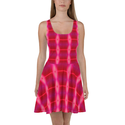 Pink Passion Skater Dress - Flared & Sleeveless at Design Dose