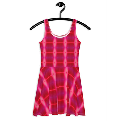 Pink Passion Skater Dress - Flared & Sleeveless at Design Dose