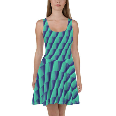 Flow & Flair Skater Dress - Flared Silhouette, Stylish Print at Design Dose