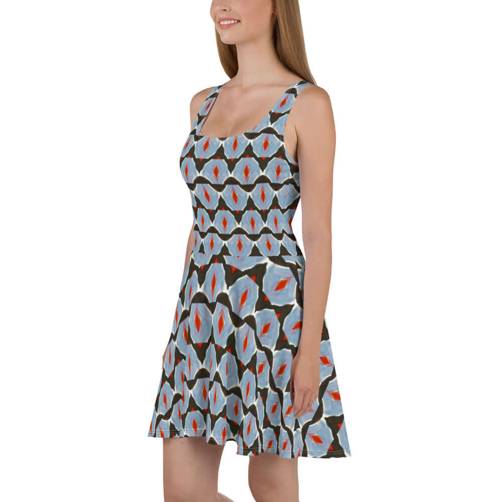 Cosmic Clash Skater Dress - Stylish & Comfy at Design Dose