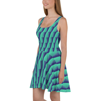 Flow & Flair Skater Dress - Flared Silhouette, Stylish Print at Design Dose