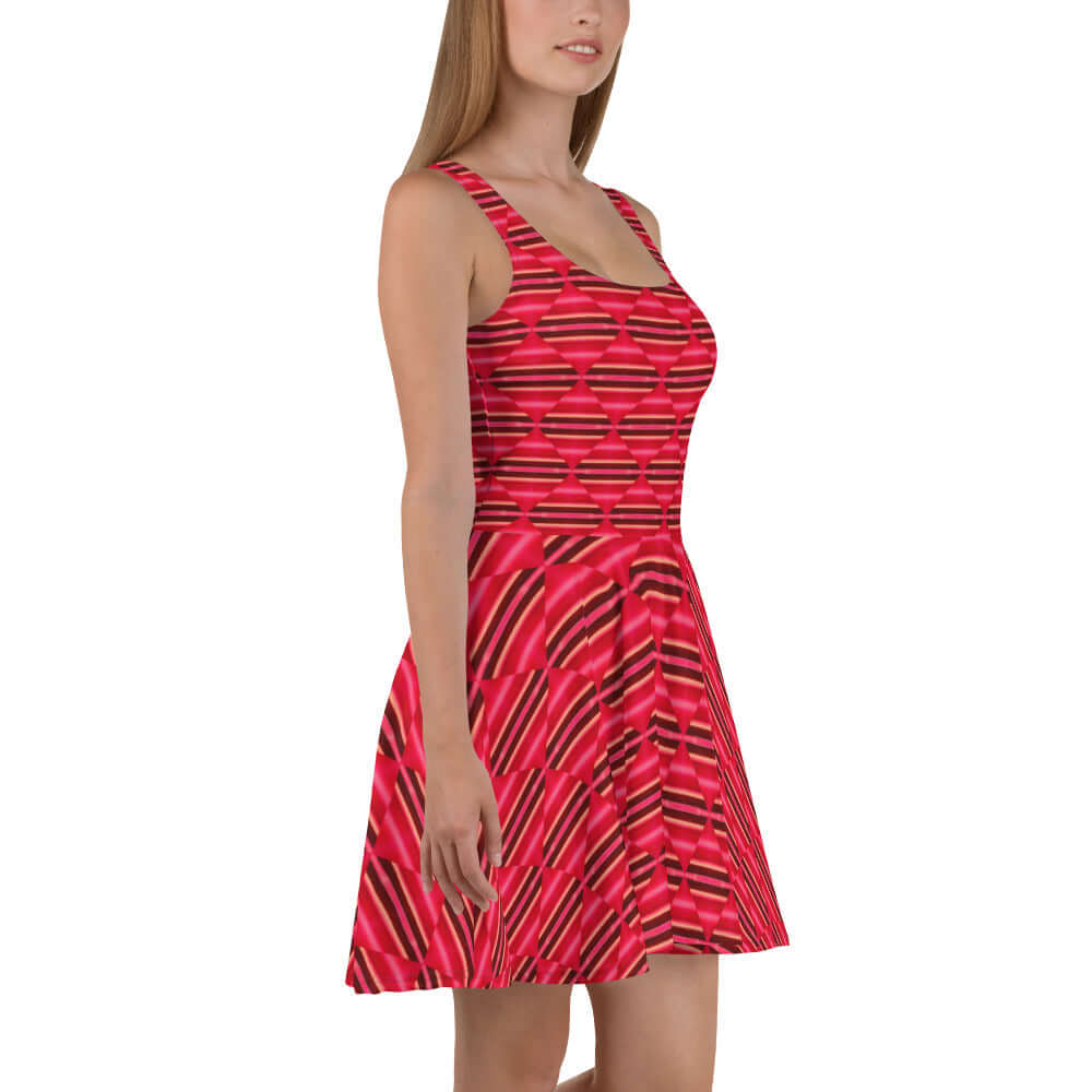 Ruby Cascade Skater Dress - Stylish & Comfortable at Design Dose