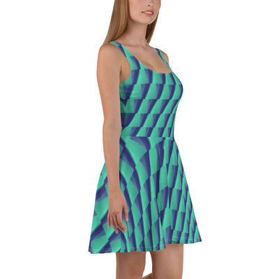 Flow & Flair Skater Dress - Flared Silhouette, Stylish Print at Design Dose