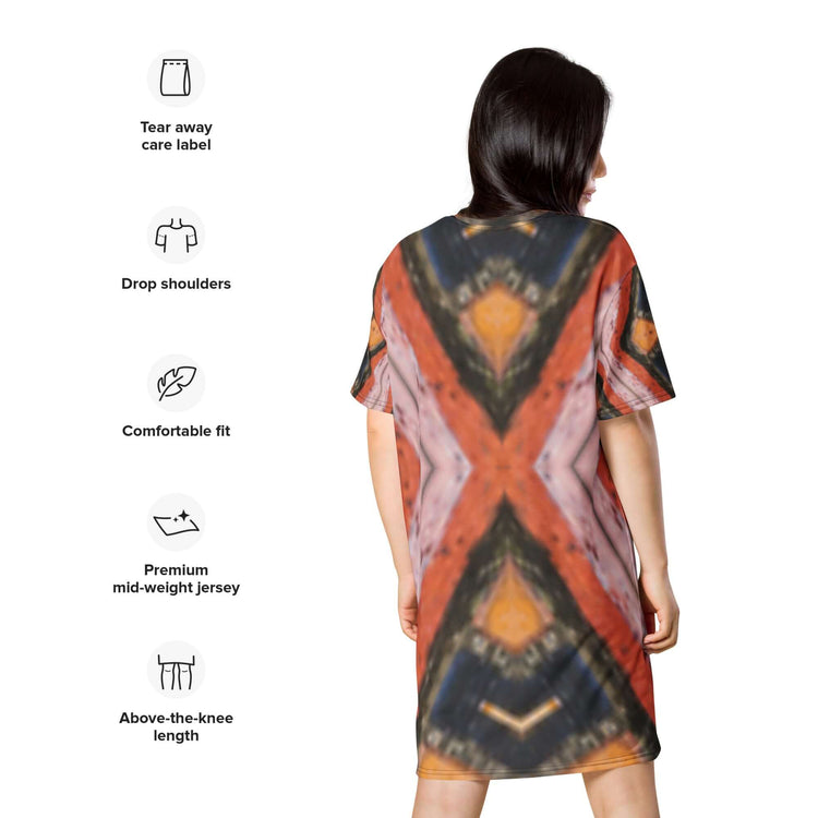 Abstract X T-shirt Dress - Trendy & Comfortable at Design Dose