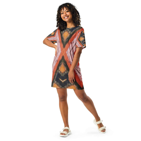 Abstract X T-shirt Dress - Trendy & Comfortable at Design Dose