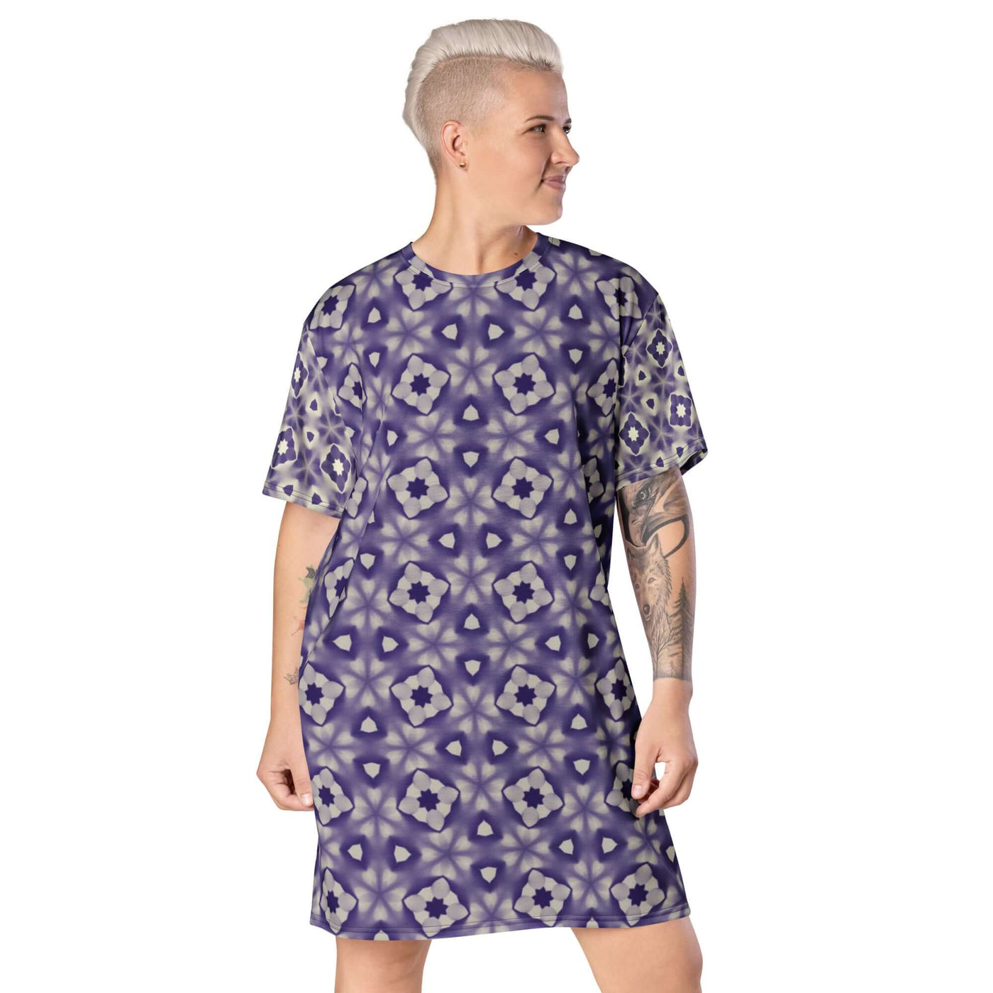 Violet Glow T-shirt Dress - Trendy & Versatile Wear at Design Dose