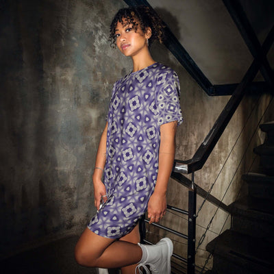 Violet Glow T-shirt Dress - Trendy & Versatile Wear at Design Dose