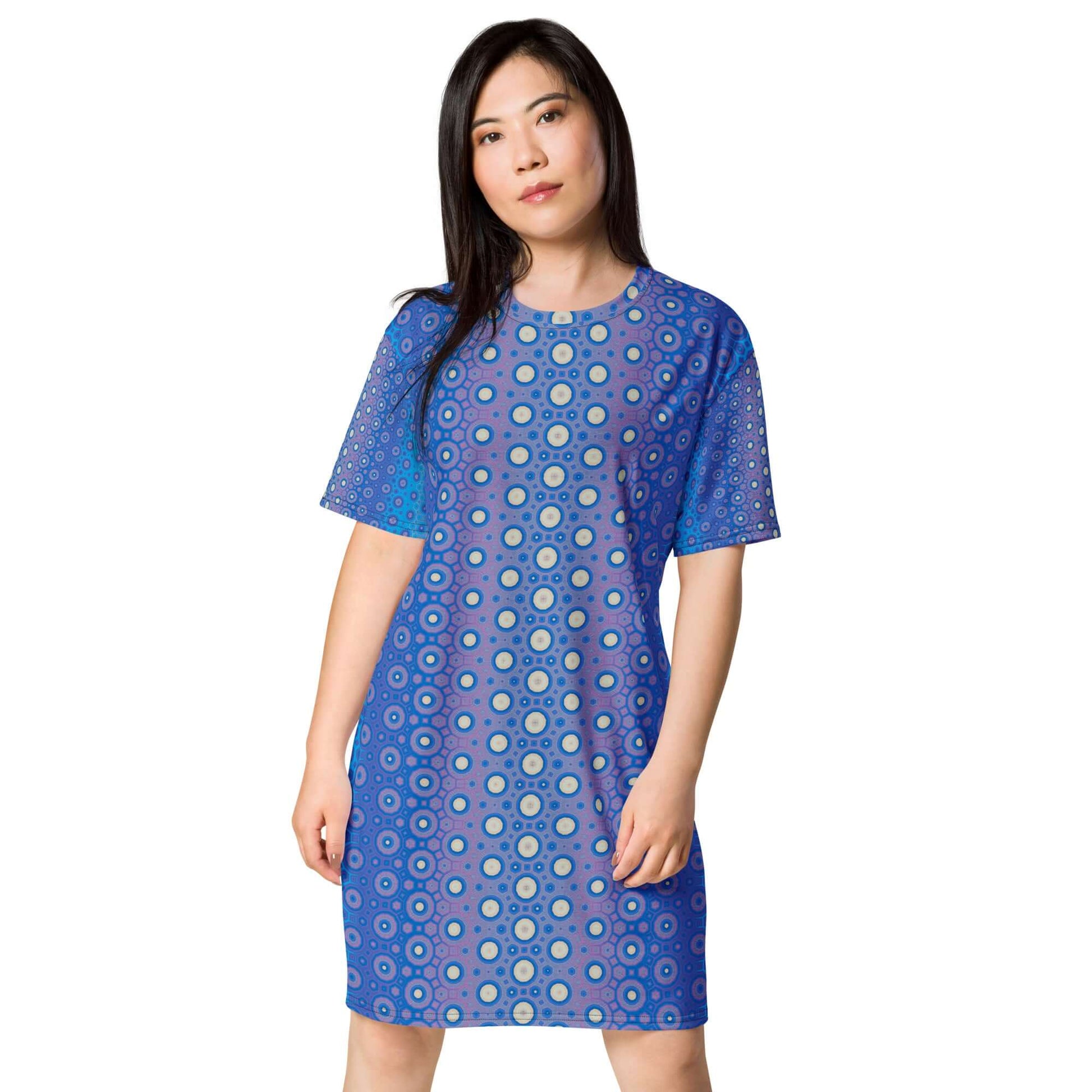 Celestial Mist T-shirt Dress – Versatile & Stylish at Design Dose