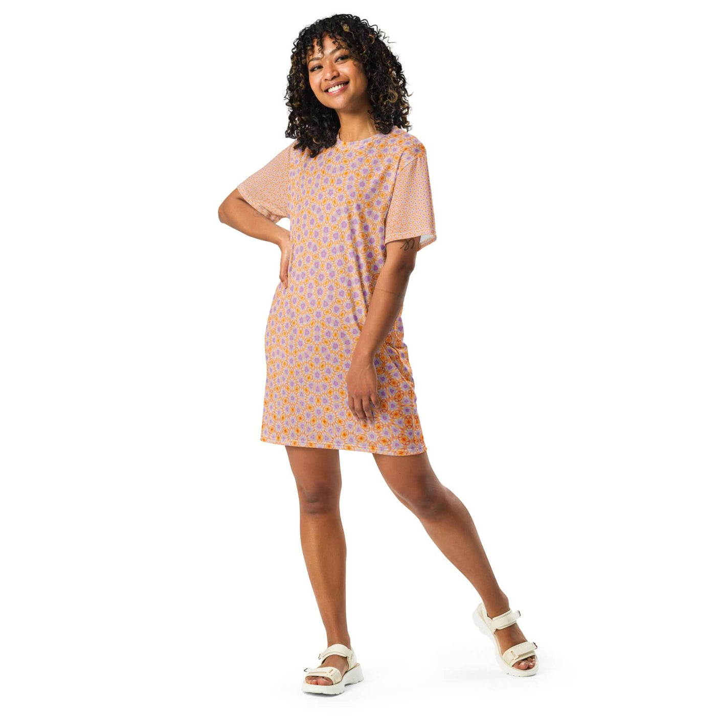 Sunrise Surprise T-shirt Dress - Elegant & Feminine at Design Dose