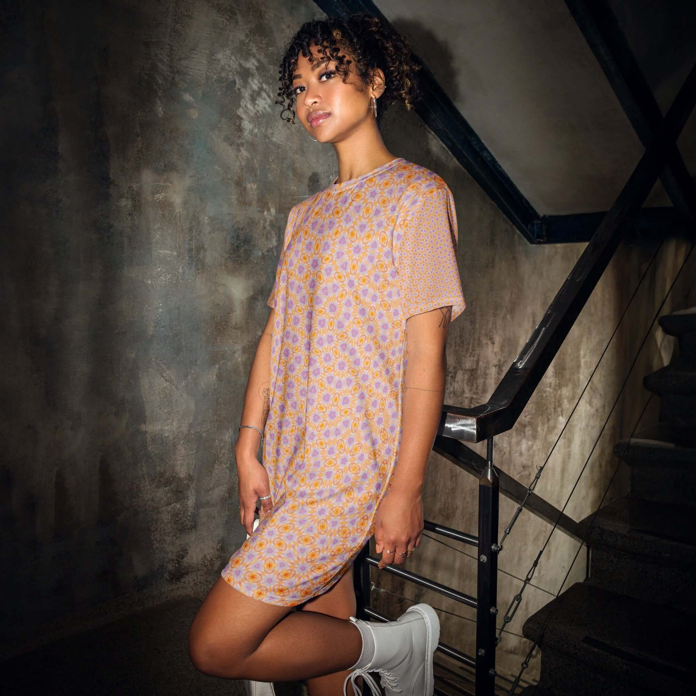 Sunrise Surprise T-shirt Dress - Elegant & Feminine at Design Dose