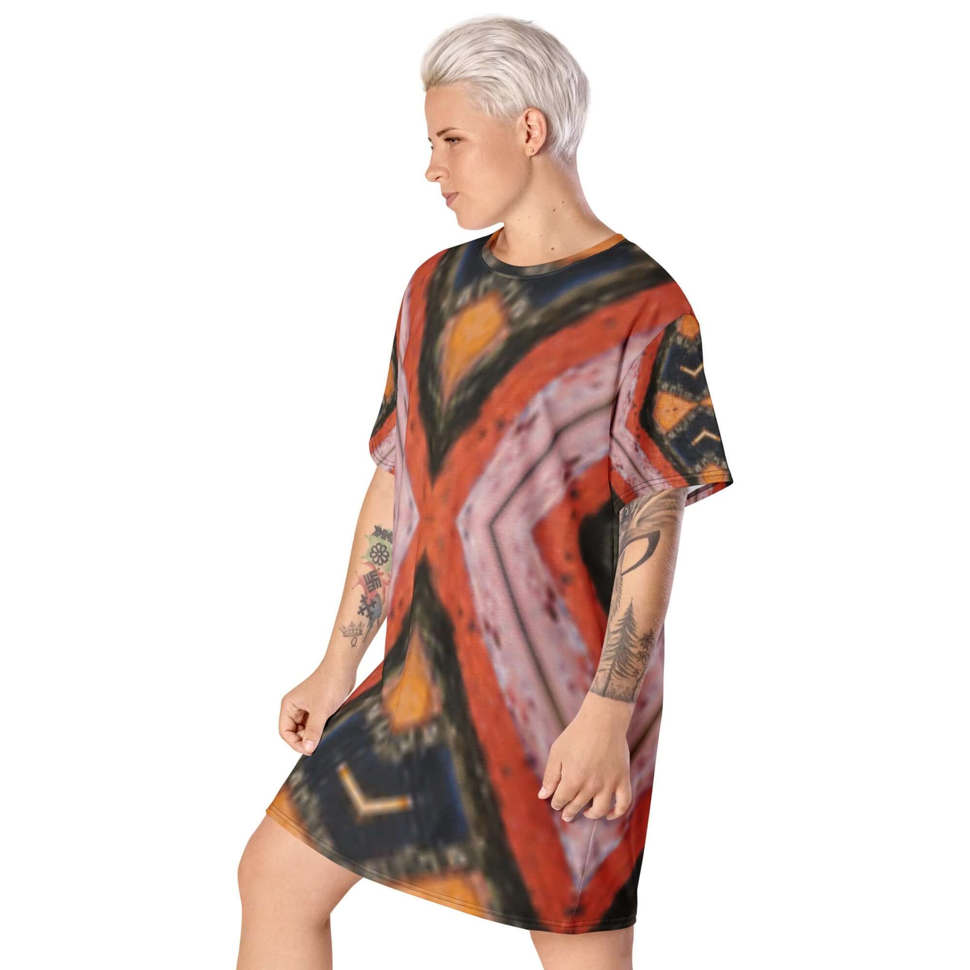 Abstract X T-shirt Dress - Trendy & Comfortable at Design Dose