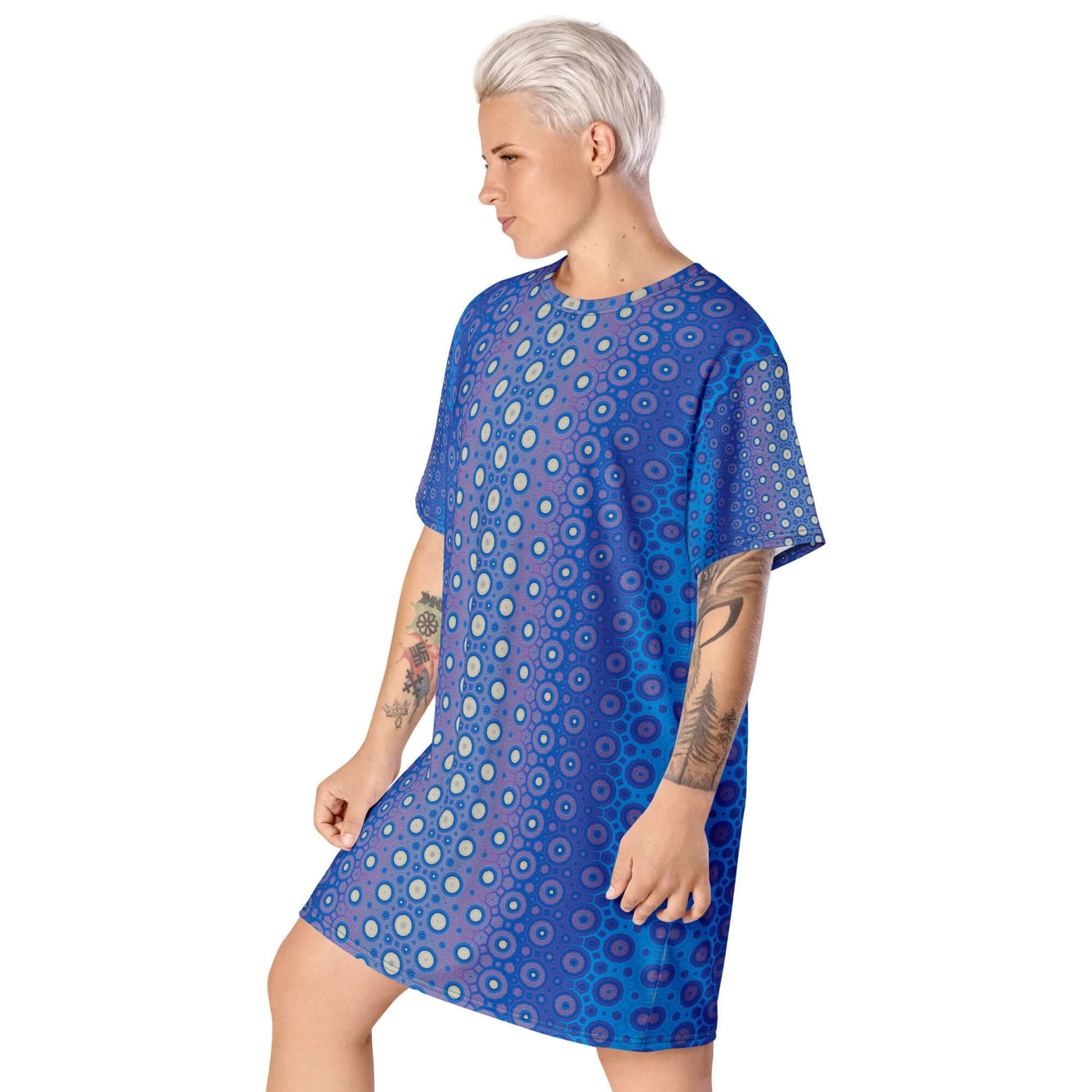 Celestial Mist T-shirt Dress – Versatile & Stylish at Design Dose