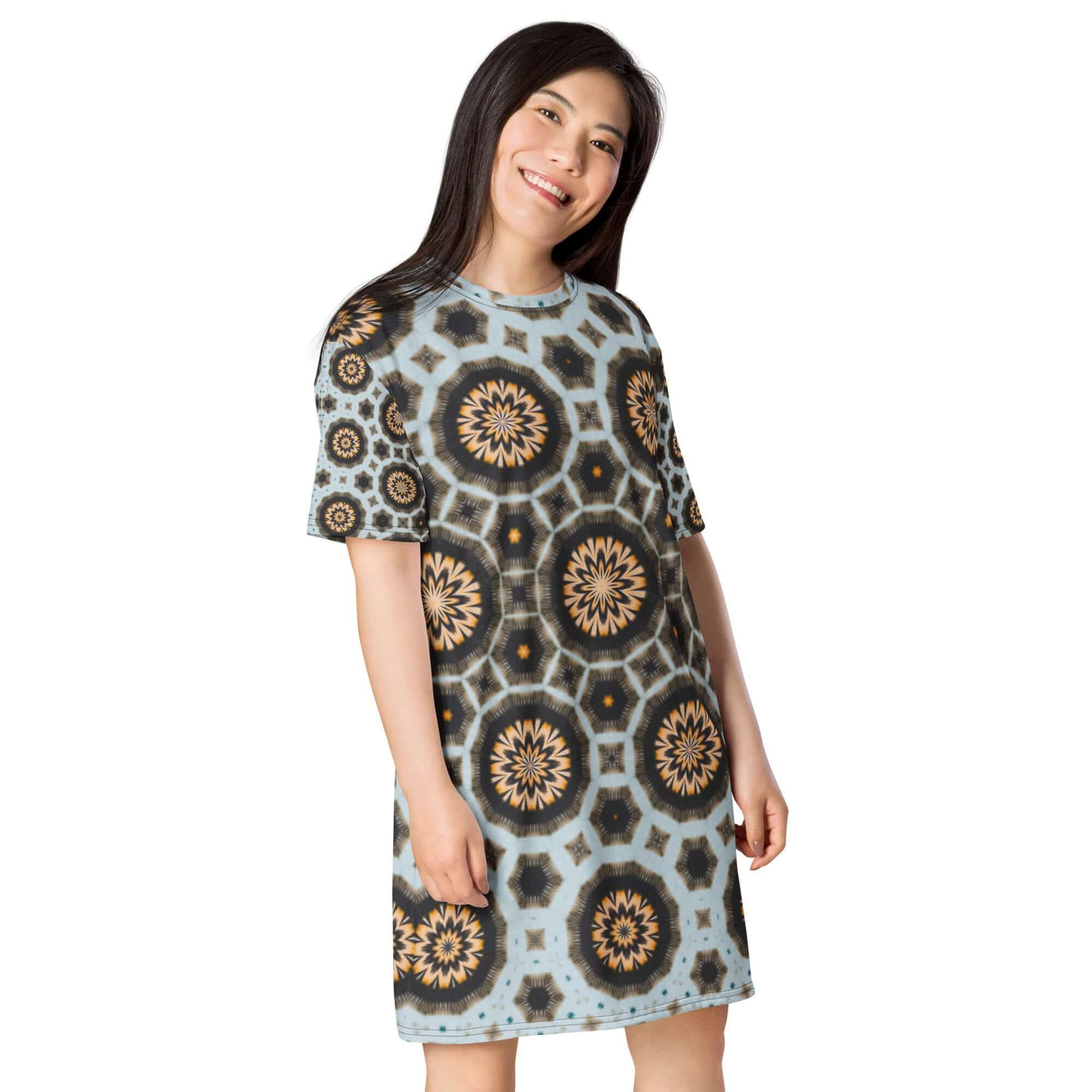 Onyx Ocean T-shirt Dress - Eye-Catching & Versatile at Design Dose