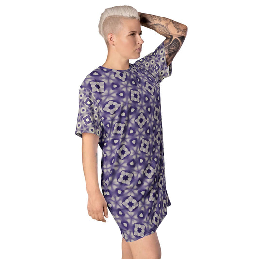 Violet Glow T-shirt Dress - Trendy & Versatile Wear at Design Dose