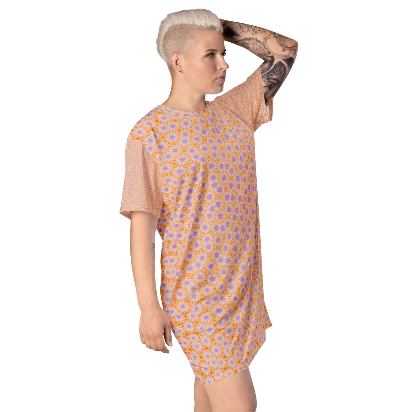 Sunrise Surprise T-shirt Dress - Elegant & Feminine at Design Dose