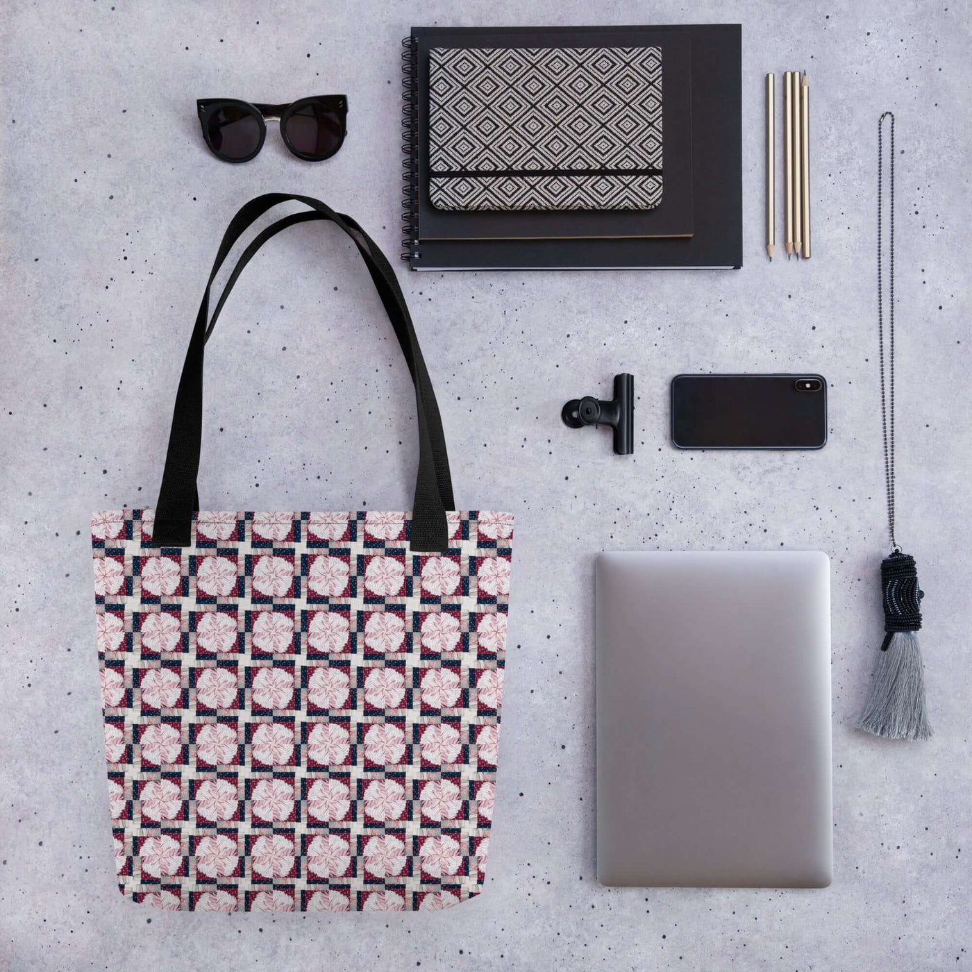 Stylish Petal Mosaic Tote Bag - Unique & Practical at Design Dose