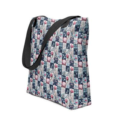 Stylish Protea Mosaic Tote Bag - Unique Floral Print at Design Dose