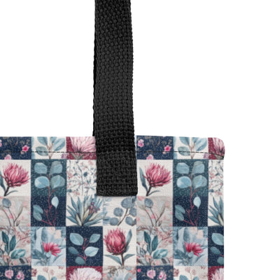 Stylish Protea Mosaic Tote Bag - Unique Floral Print at Design Dose