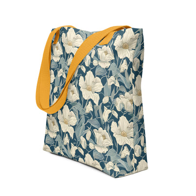 Blooms on Blue Tote bag at Design Dose