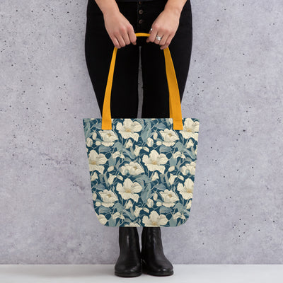 Blooms on Blue Tote bag at Design Dose