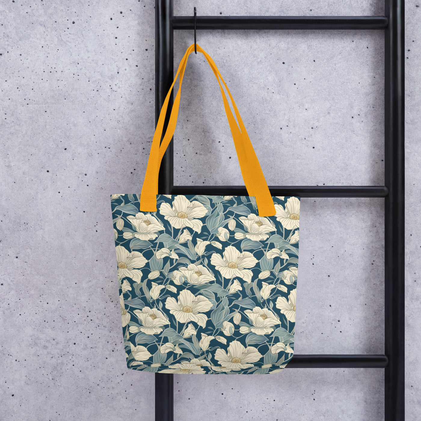 Blooms on Blue Tote bag at Design Dose