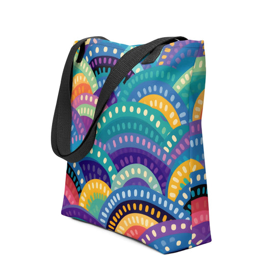 Tribal Rainbows II Tote bag at Design Dose