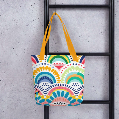 Tribal Rainbows I Tote bag at Design Dose