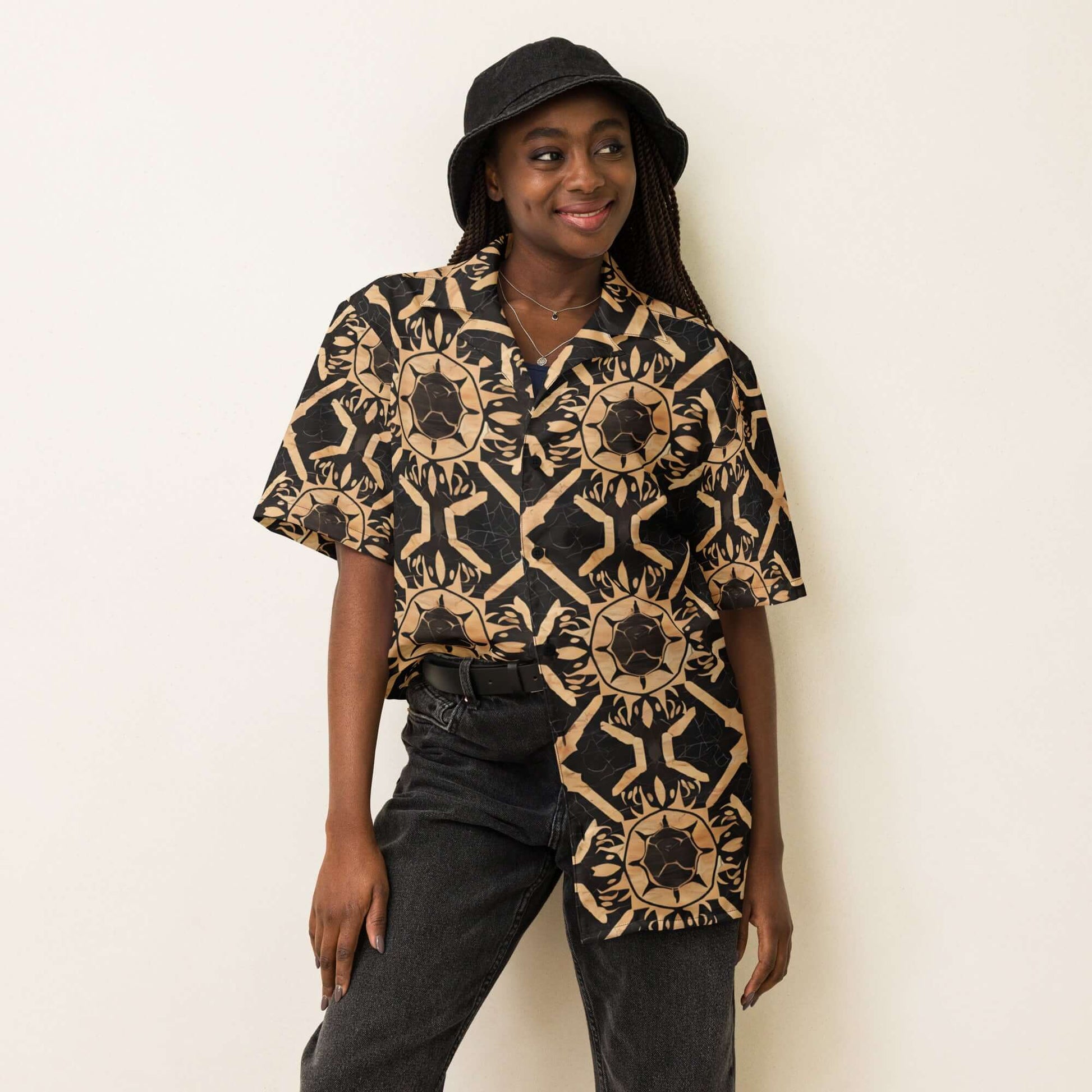 Mystic Tortuga Unisex button shirt at Design Dose