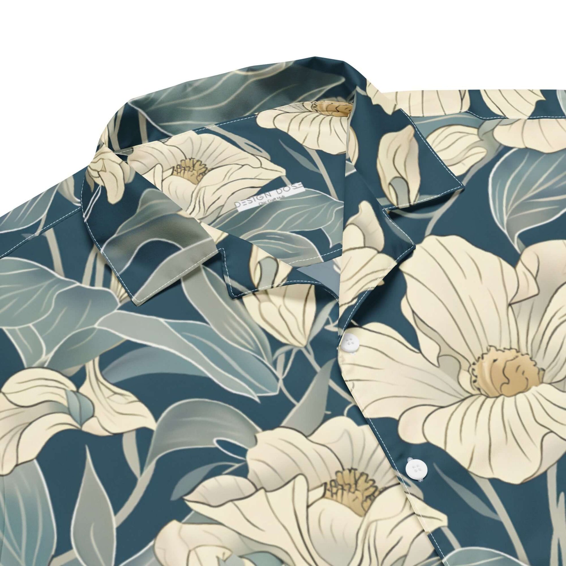 Blooms on Blue Shirt - Cool & Fashionable for Any Occasion at Design Dose