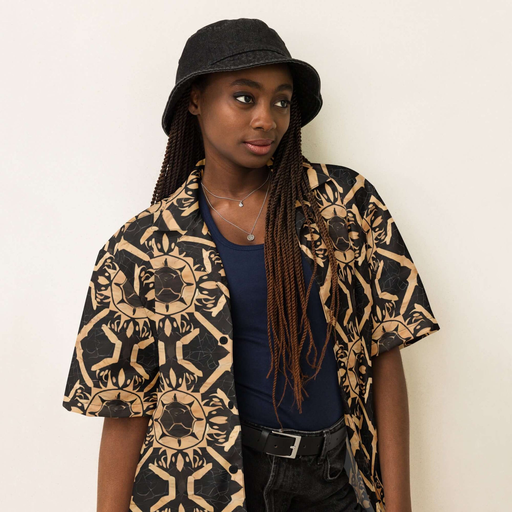 Mystic Tortuga Unisex button shirt at Design Dose