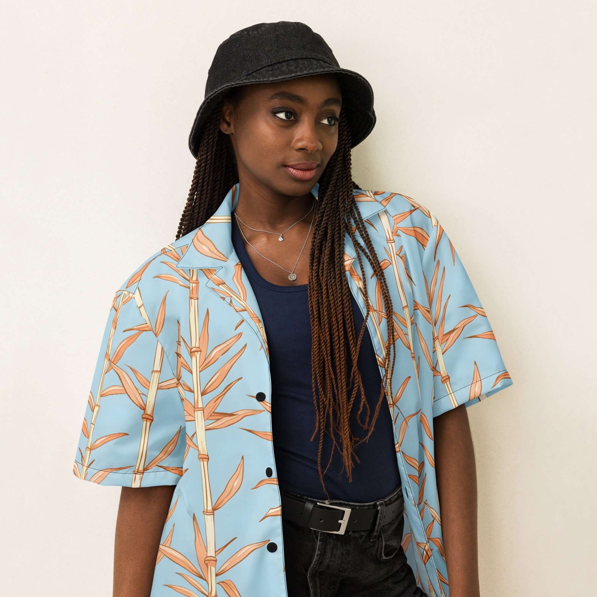 Bamboo Bliss: Chic Unisex Button Shirt at Design Dose