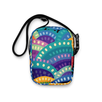 Tribal Rainbows II Utility crossbody bag at Design Dose