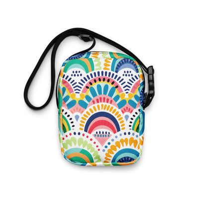 Tribal Rainbows I Utility crossbody bag at Design Dose