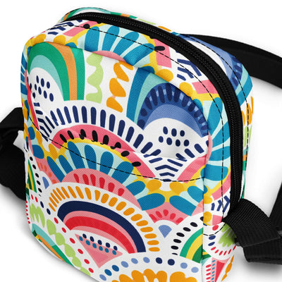 Tribal Rainbows I Utility crossbody bag at Design Dose